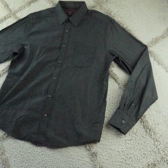UNTUCKit Button Up Shirt Mens Adult Large Slim Fit Solid Gray Casual Business - Picture 2 of 9